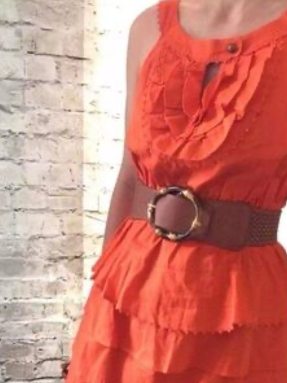 Maeve Orange Ruffle Sundress Tiered Anthropologie Sz 6
